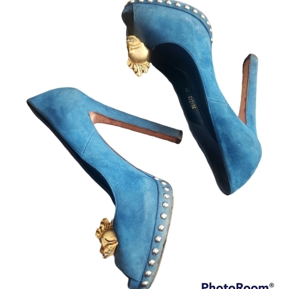 HP. ALEXANDER Mcqueen Mohawk Skull Head Platform Heels - Picture 10 of 15